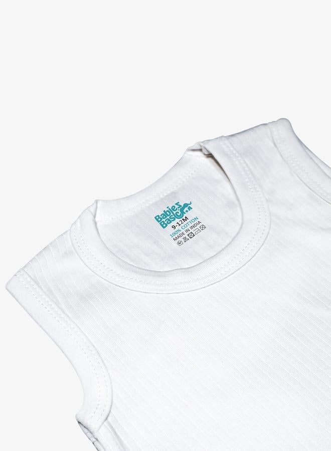 Babies Basic Pack of 3 - Super Combed Cotton Sleeveless Bodysuit - Image 5